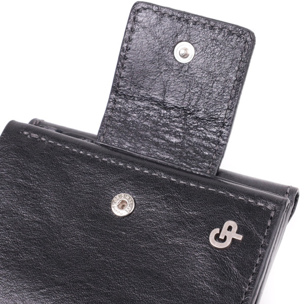 Шикарный кошелек с множеством отделений из люксовой натуральной кожи GRANDE PELLE 22573 Черный