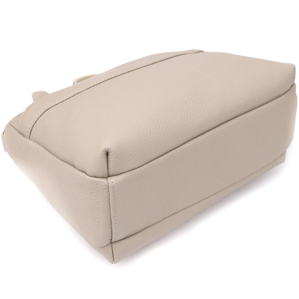 Женская элегантная сумка из натуральной кожи с жестким основанием Vintage 22985 Серый