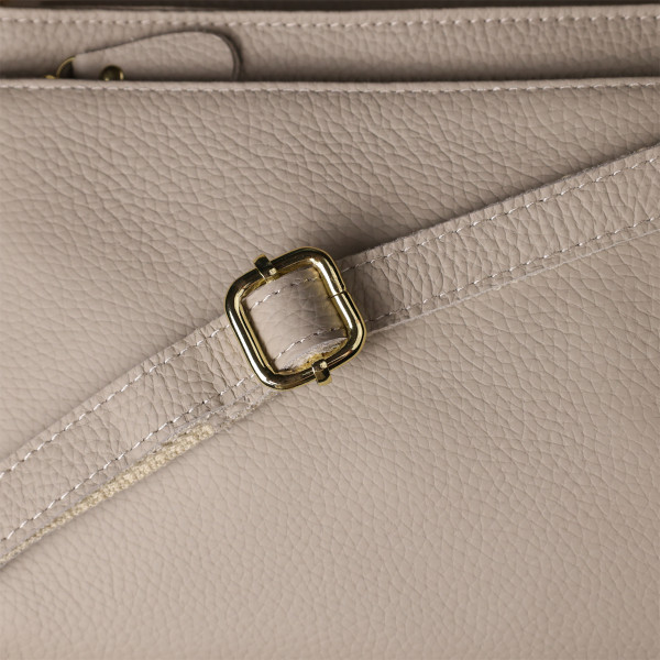 Женская элегантная сумка из натуральной кожи с жестким основанием Vintage 22985 Серый