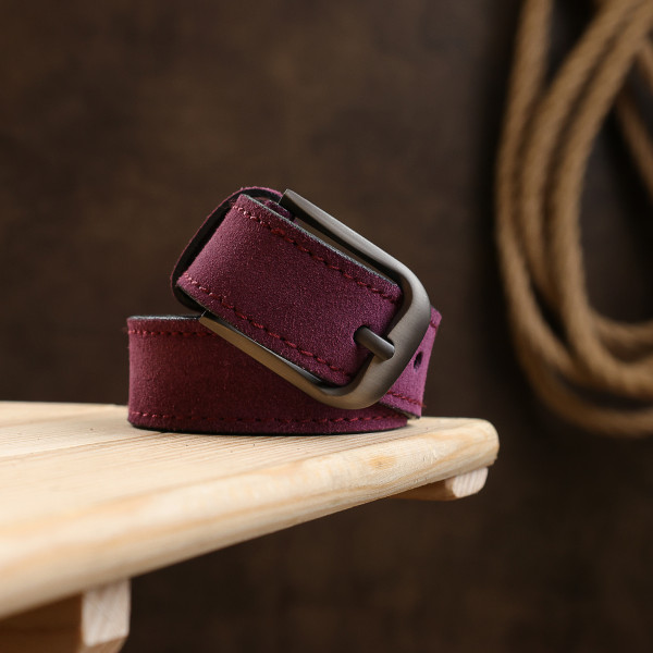 Красивый замшевый ремень для женщин Vintage 20783 Фиолетовый