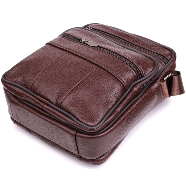 Удобная мужская сумка из натуральной кожи 22858 Vintage Коричневый