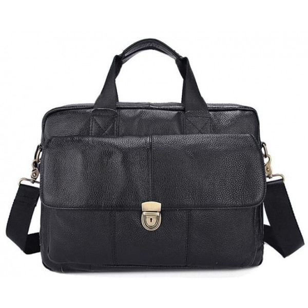 Портфель мужской кожаный с замком Vintage 14801 Черная