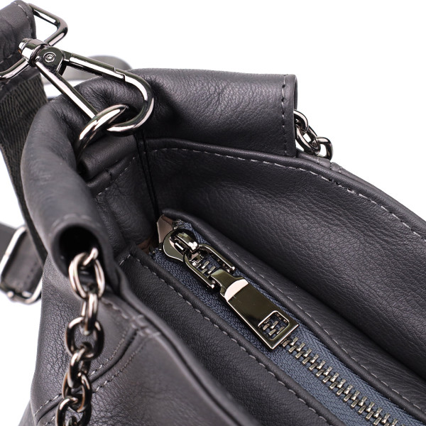 Повседневная сумка для женщин из натуральной кожи Vintage 22989 Серый