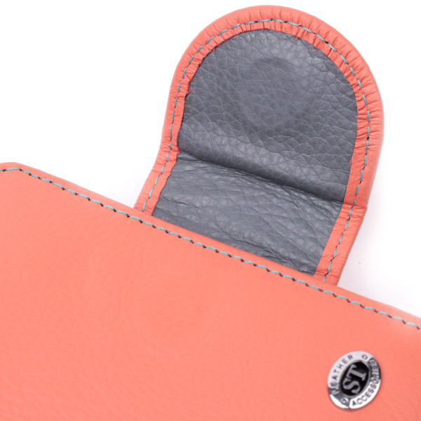 Стильный кожаный кошелек с монетницей снаружи для женщин ST Leather 19458 Оранжевый