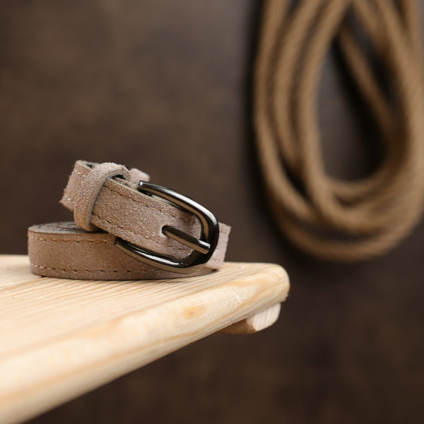 Женский замшевый ремень Vintage 20763 Серый