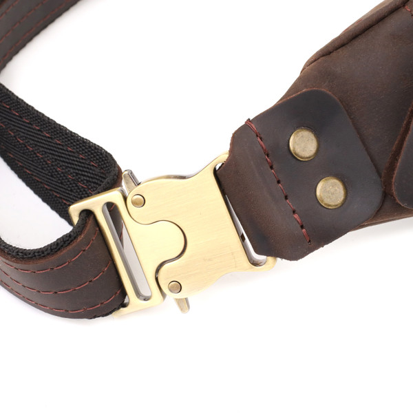 Мужская стильная бананка из натуральной винтажной кожи Shvigel 23130 Коричневый