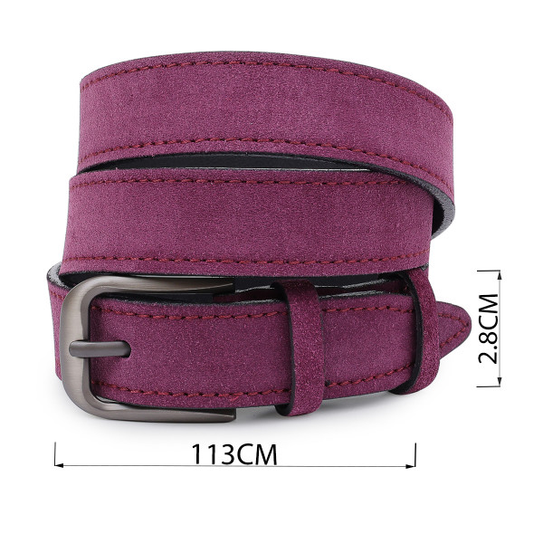 Красивый замшевый ремень для женщин Vintage 20783 Фиолетовый