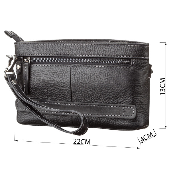 Мужской клатч SHVIGEL 11087 кожаный Черный