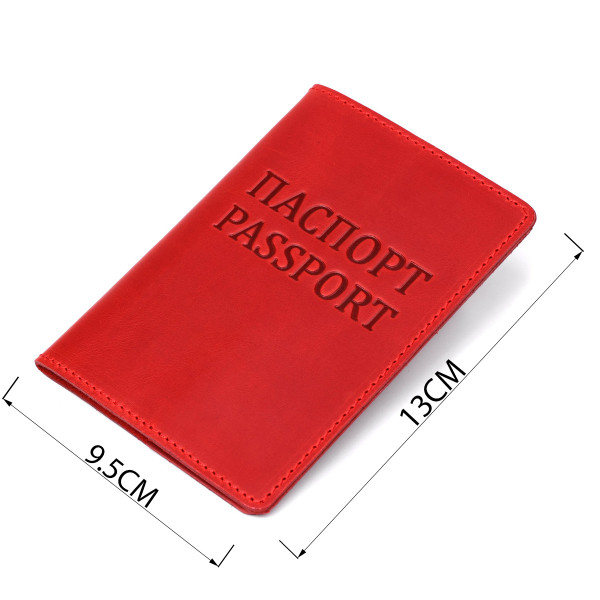 Обложка на паспорт Shvigel 13959 Crazy кожаная Красная