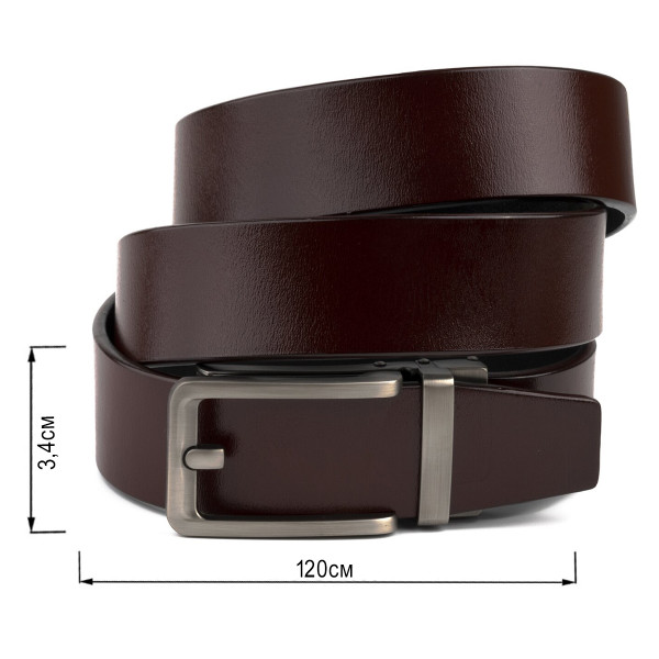 Ремень мужской со стильной пряжкой Vintage 20307 Коричневый