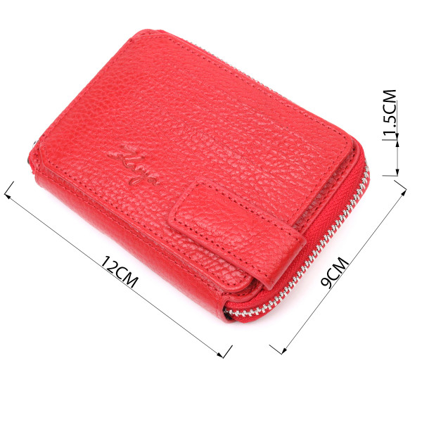 Женский кошелек на молнии из натуральной кожи KARYA 21342 Красный