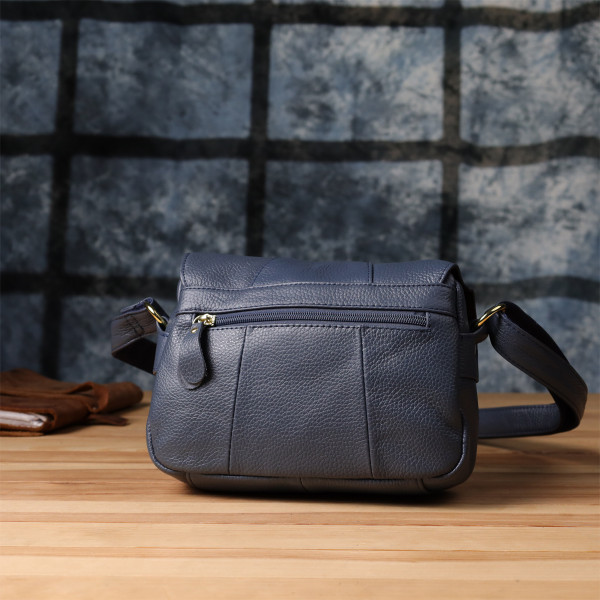 Практичная сумка из натуральной кожи для женщин Vintage 22971 Синий