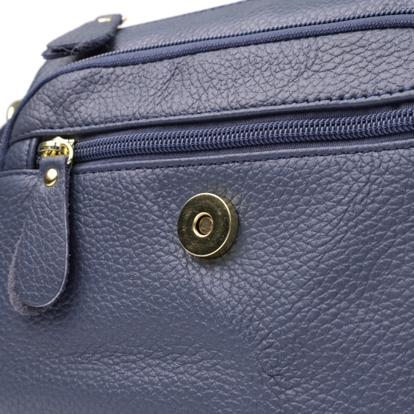 Практичная сумка из натуральной кожи для женщин Vintage 22971 Синий