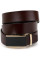Ремень мужской c золотистой прямоугольной пряжкой Vintage 20260 Коричневый