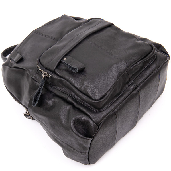 Рюкзак городской в гладкой коже Vintage 20411 Черный