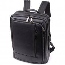 Практичный мужской рюкзак из натуральной кожи Vintage 23051 Черный