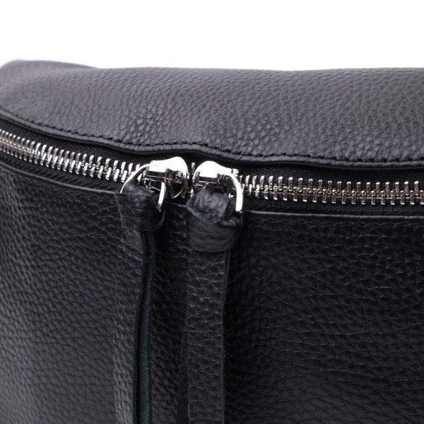 Кожаная сумка для женщин в классическом цвете через плечо с мини кошельком Vintage 22666 Черная