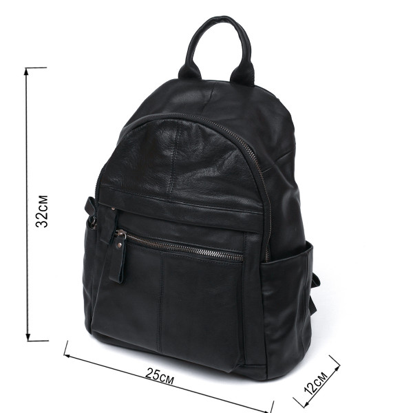 Функциональный кожаный рюкзак Vintage 20374 Черный