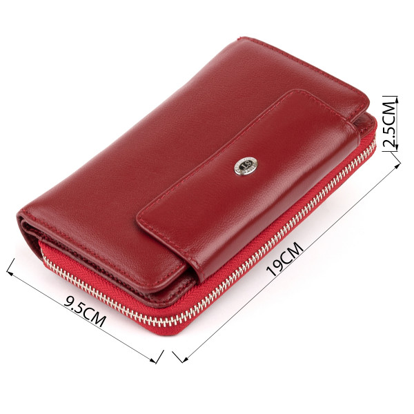 Кошелек из кожи на защелке ST Leather 19341 Бордовый