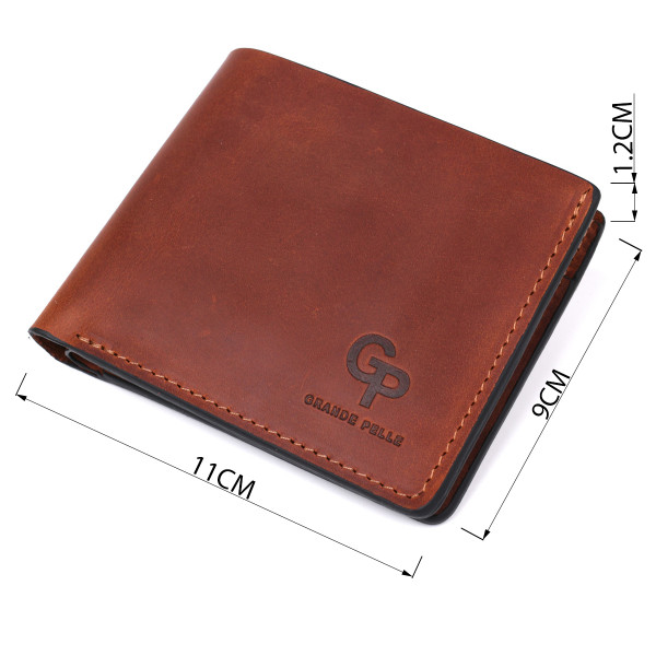 Стильное портмоне унисекс GRANDE PELLE 11236 Коричневое