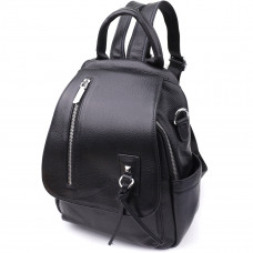 Классический женский рюкзак из натуральной кожи Vintage 23061 Черный