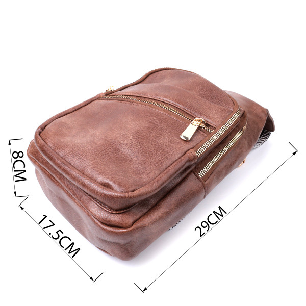 Модная женская сумка с одной лямкой через плечо из экокожи Vintage 22760 Коричневый