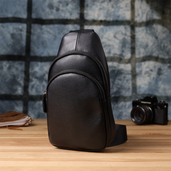 Мужская сумка через плечо из натуральной кожи Vintage 23032 Черный