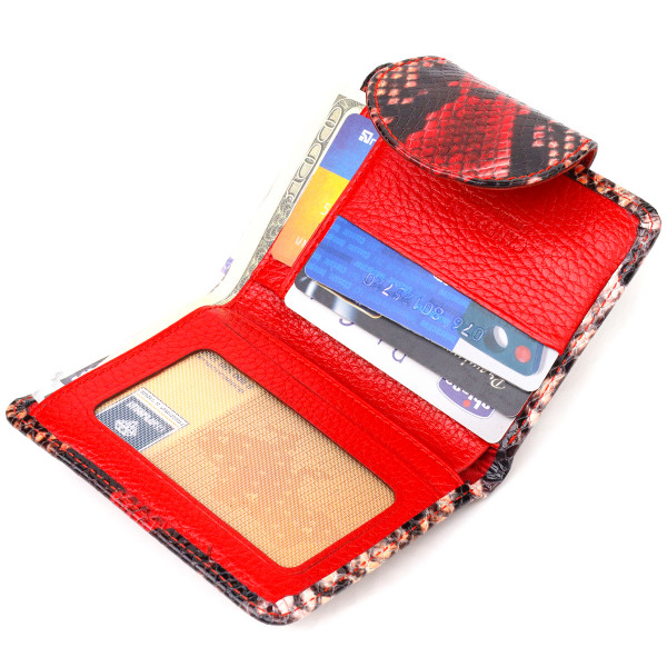 Небольшой женский кошелек из натуральной кожи с тиснением под змею CANPELLINI 21667 Разноцветный