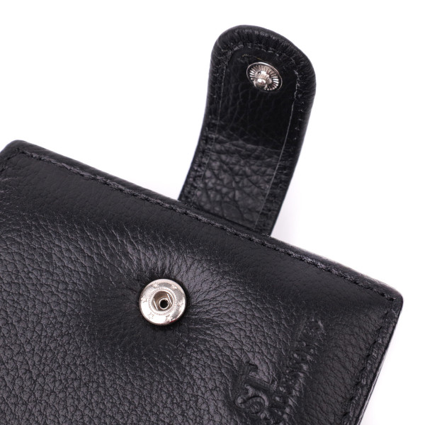 Кошелек для мужчин удобного размера из натуральной кожи ST Leather 22461 Черный