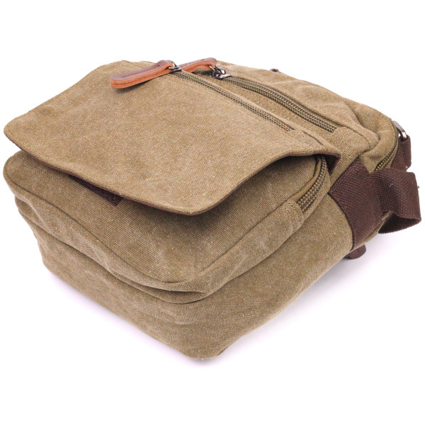 Тканевая мужская сумка из плотного текстиля 21227 Vintage Оливковая