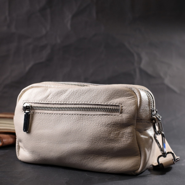 Качественная сумка для женщин из натуральной мягкой кожи Vintage 22438 Белая