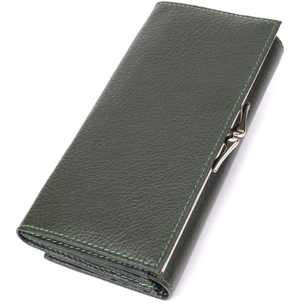 Стильный кошелек для женщин с монетницей из натуральной кожи ST Leather 23106 Зеленый