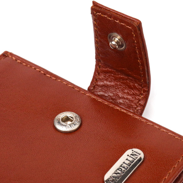 Компактный мужской кошелек из натуральной гладкой кожи CANPELLINI 21508 Светло-коричневый