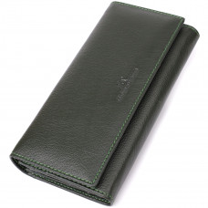 Стильный кошелек у два сложения из натуральной кожи ST Leather 23066 Зеленый