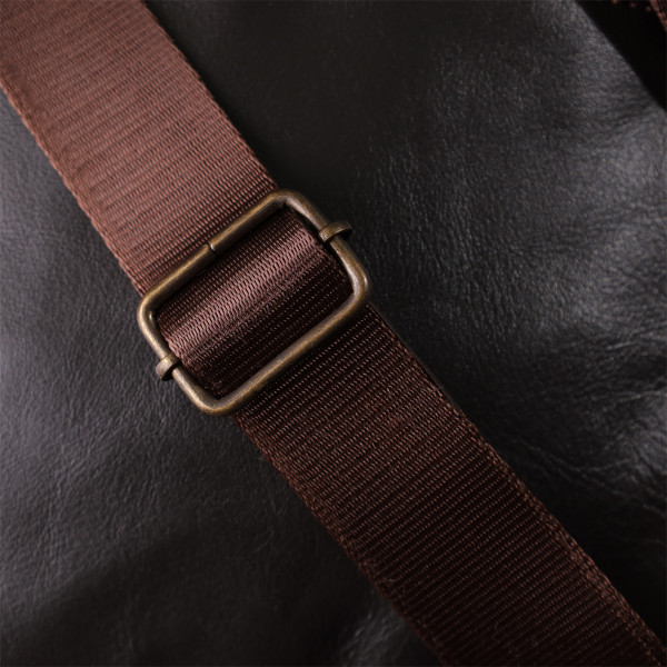 Элегантная мужская сумка из гладкой натуральной кожи Shvigel 23150 Коричневый