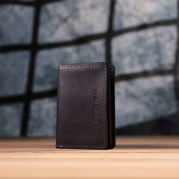 Превосходная обложка на автодокументы в винтажной коже GRANDE PELLE 22872 Черный