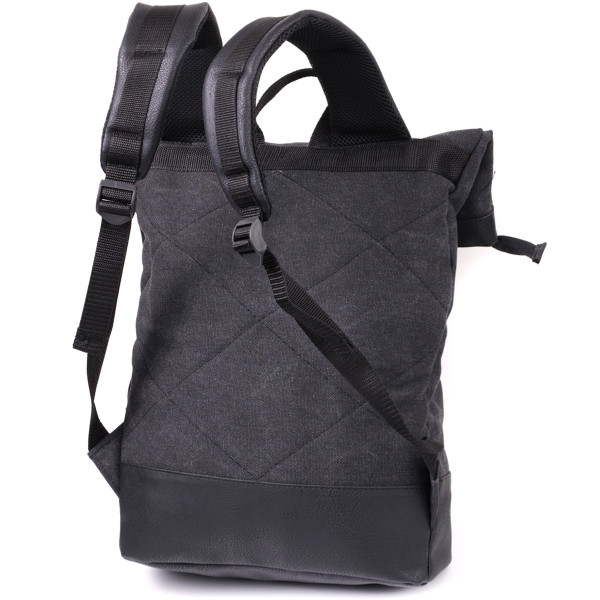 Добротный рюкзак для ноутбука из вставками эко-кожи FABRA 22583 Черный