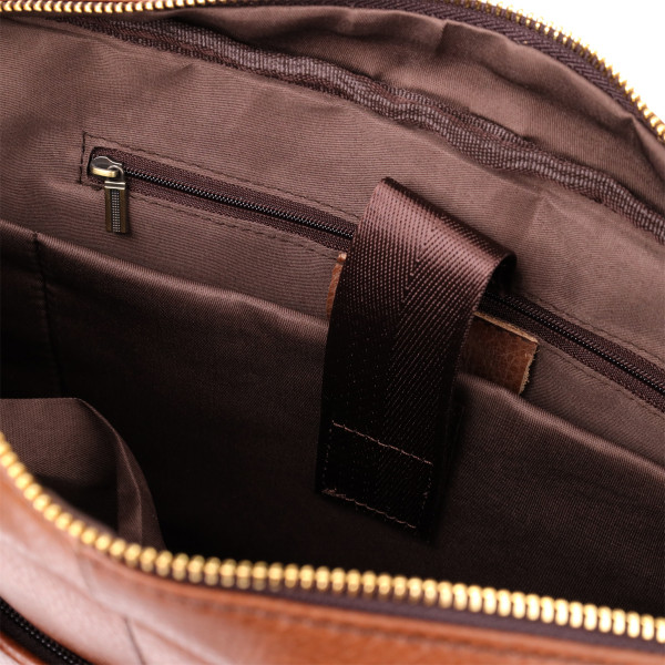 Мужской деловой портфель из натуральной кожи Vintage 23038 Коричневый