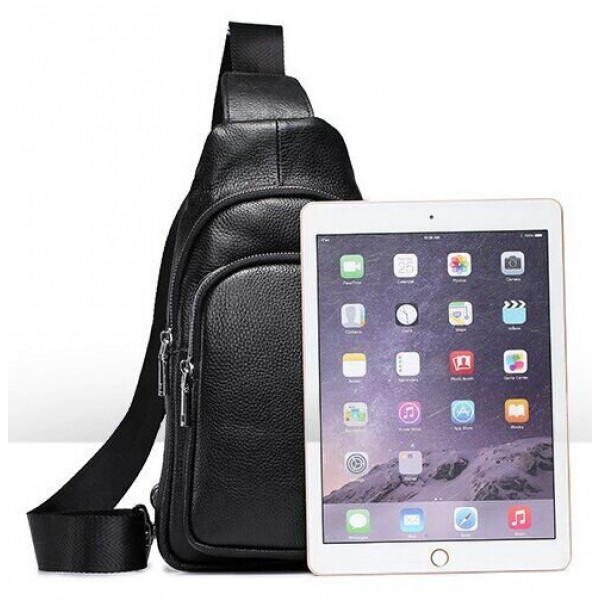 Сумка из зернистой кожи через плечо 20242 Vintage Черная