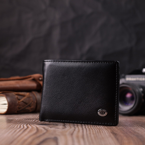 Кошелек-зажим из натуральной кожи ST Leather 22476 Черный