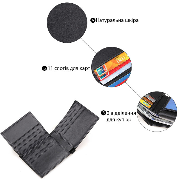 Кошелек мужской Vintage 14449 Черный