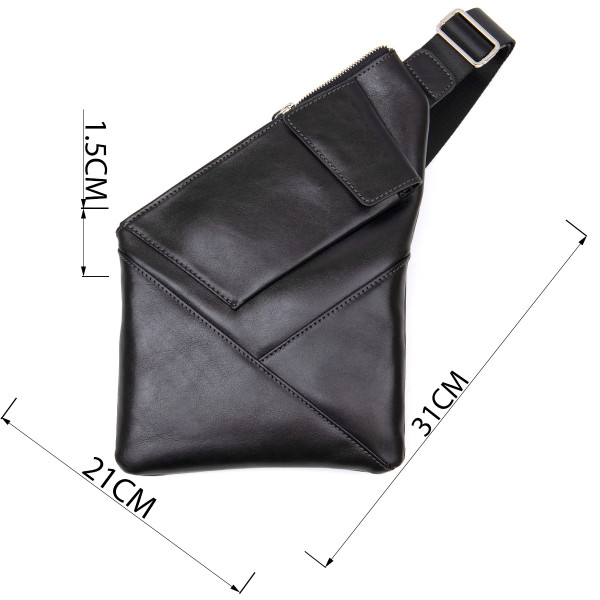 Кожаная мужская сумка через плечо GRANDE PELLE 11439 Черный