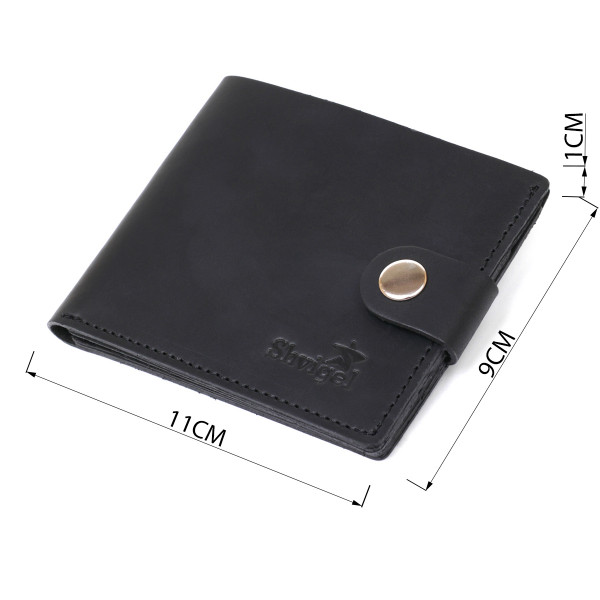 Матовое мужское винтажное портмоне Shvigel 16453 Черный