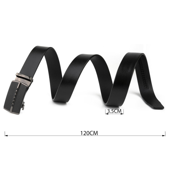 Ремень мужской с пряжкой автомат матовой Vintage 20318 Черный