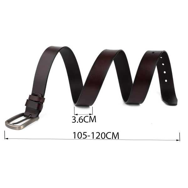 Ремень мужской с затемненной пряжкой механика Vintage 20315 Коричневый