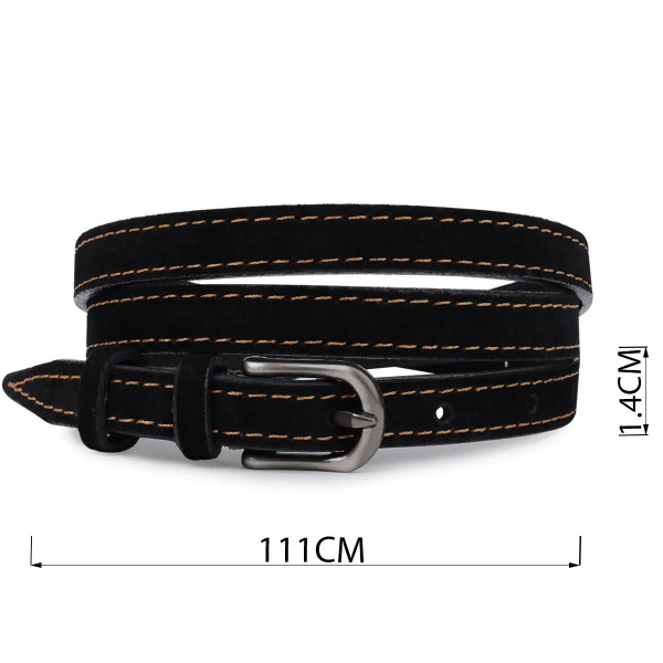 Стильный замшевый ремень для женщин Vintage 20772 Черный