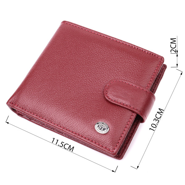 Женский практичный бумажник из натуральной кожи ST Leather 22554 Бордовый