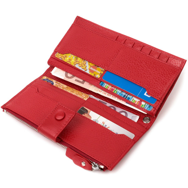 Женский вертикальный кошелек-клатч из натуральной кожи ST Leather 22536 Красный