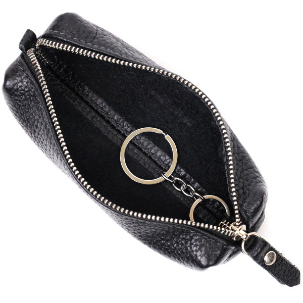 Практичная кожаная ключница GRANDE PELLE 11637 Черный