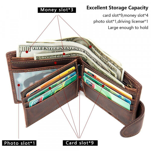 Тонкое мужское портмоне матовое 20239 Vintage Коричневое